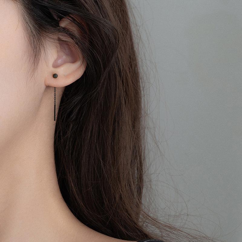 ピアス レディース 18K 金属アレルギー対応 揺れる シルバー925 ゴールド ブラック ボール アメリカンピアス チェーン 仕事 プレゼント シンプル |  | 09