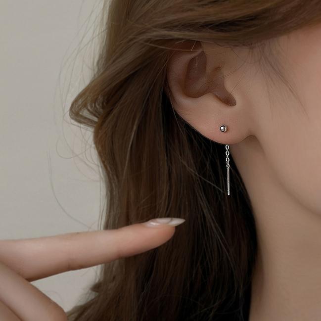 ピアス レディース 18K 金属アレルギー対応 揺れる シルバー925 ゴールド ブラック ボール アメリカンピアス チェーン 仕事 プレゼント シンプル |  | 10