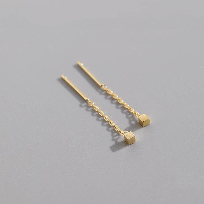 ピアス レディース18K アレルギー対応 小さめ 揺れる シルバー925 ゴールド ブラック スクエア 正方形 アメリカンピアス チェーン 仕事 プレゼント |  | 02