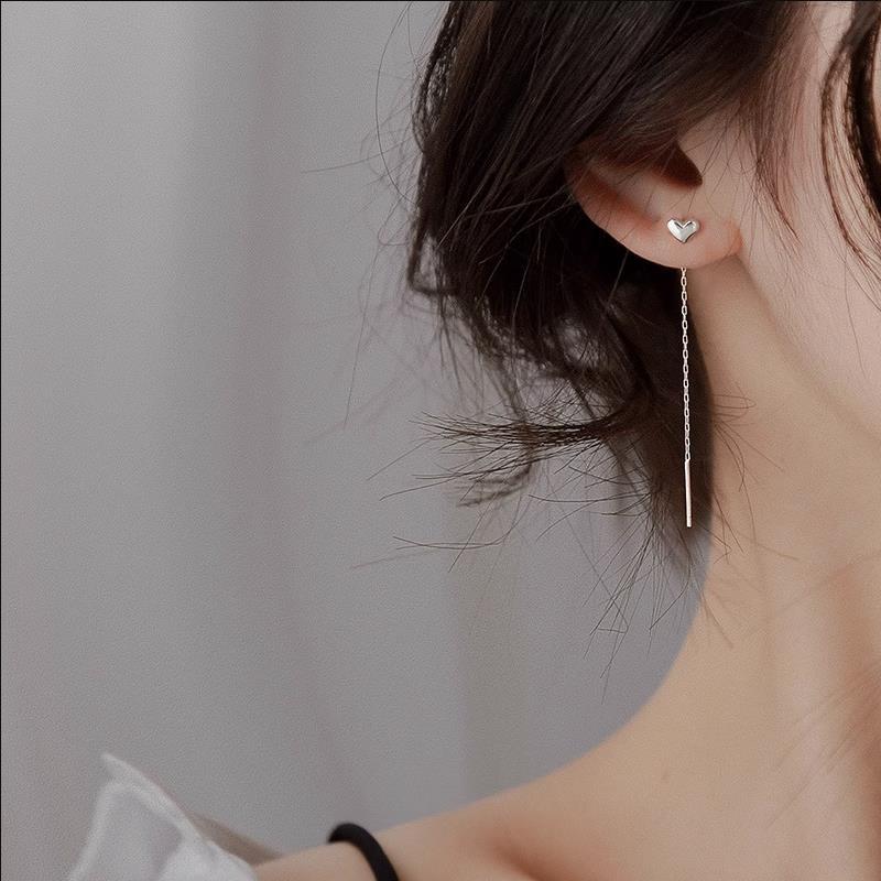 ピアス レディース 18K シルバー925 金属アレルギー対応 ハート チェーン 揺れる アメリカンピアス 仕事 プレゼント オフィス |  | 06