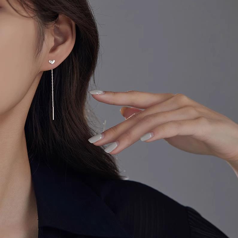 ピアス レディース 18K シルバー925 金属アレルギー対応 ハート チェーン 揺れる アメリカンピアス 仕事 プレゼント オフィス |  | 10