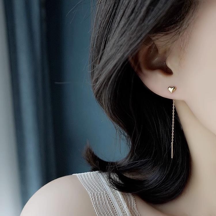 ピアス レディース 18K シルバー925 金属アレルギー対応 ハート チェーン 揺れる アメリカンピアス 仕事 プレゼント オフィス |  | 01