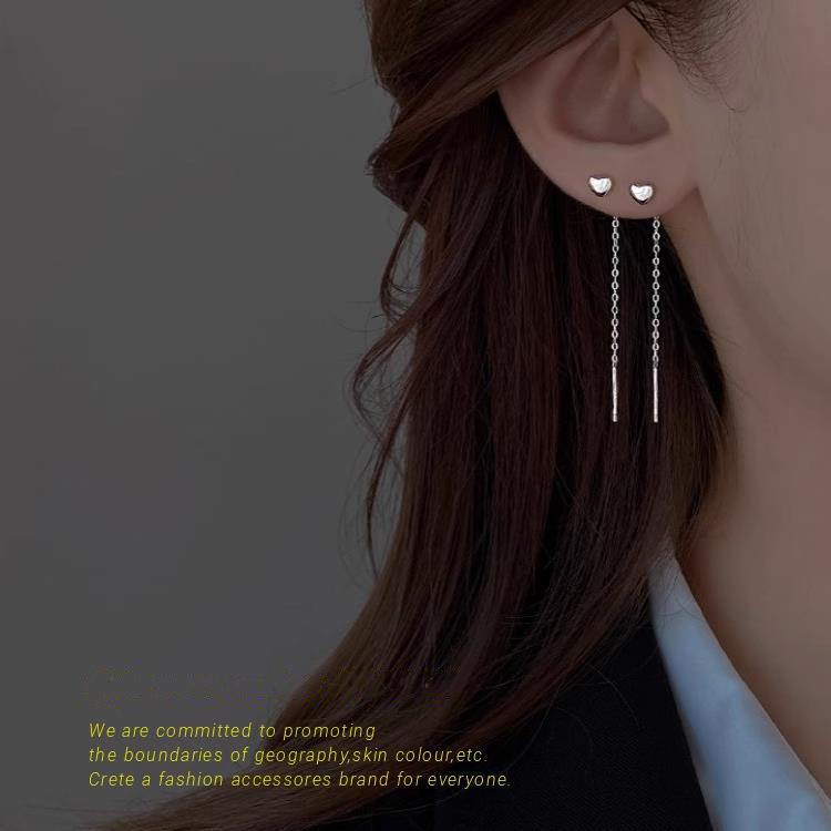 ピアス レディース 18K シルバー925 金属アレルギー対応 ハート チェーン 揺れる アメリカンピアス 仕事 プレゼント オフィス |  | 11