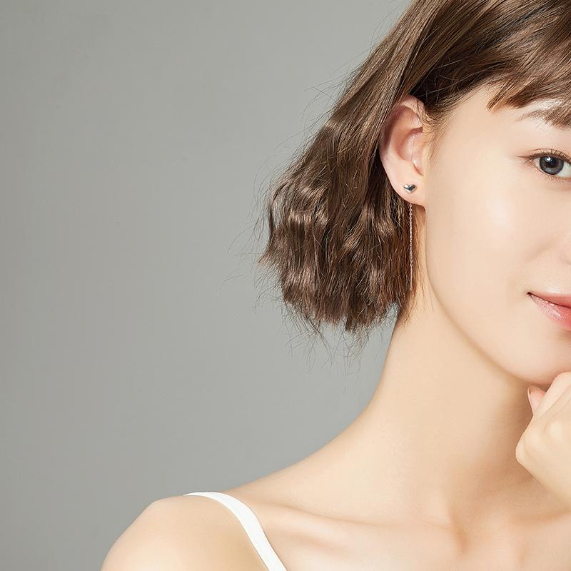 ピアス レディース 18K シルバー925 金属アレルギー対応 ハート チェーン 揺れる アメリカンピアス 仕事 プレゼント オフィス |  | 04