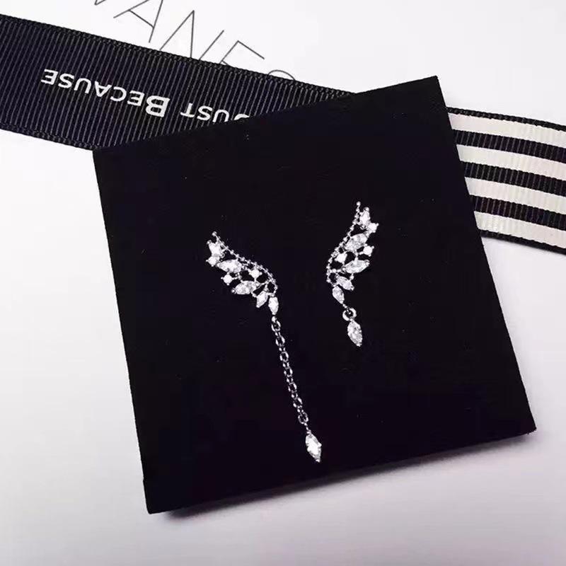 ピアス レディース 金属アレルギー対応 シルバー925 スワロフスキー アシンメトリー ウイング 天使 翼 揺れる 仕事 プレゼント オフィス | SWAROVSKI | 05