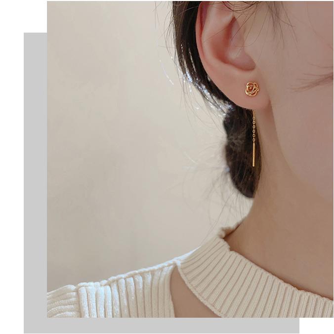 ピアス 金属アレルギー対応 レディース 18K シルバー925 揺れる チェーン 花 フラワー アメリカンピアス 仕事 プレゼント オフィス |  | 08