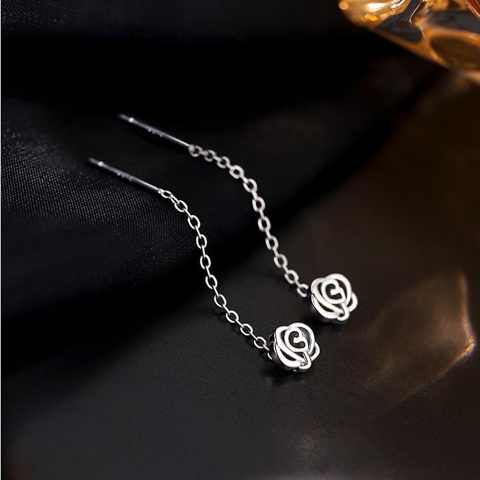 ピアス 金属アレルギー対応 レディース 18K シルバー925 揺れる チェーン 花 フラワー アメリカンピアス 仕事 プレゼント オフィス |  | 01