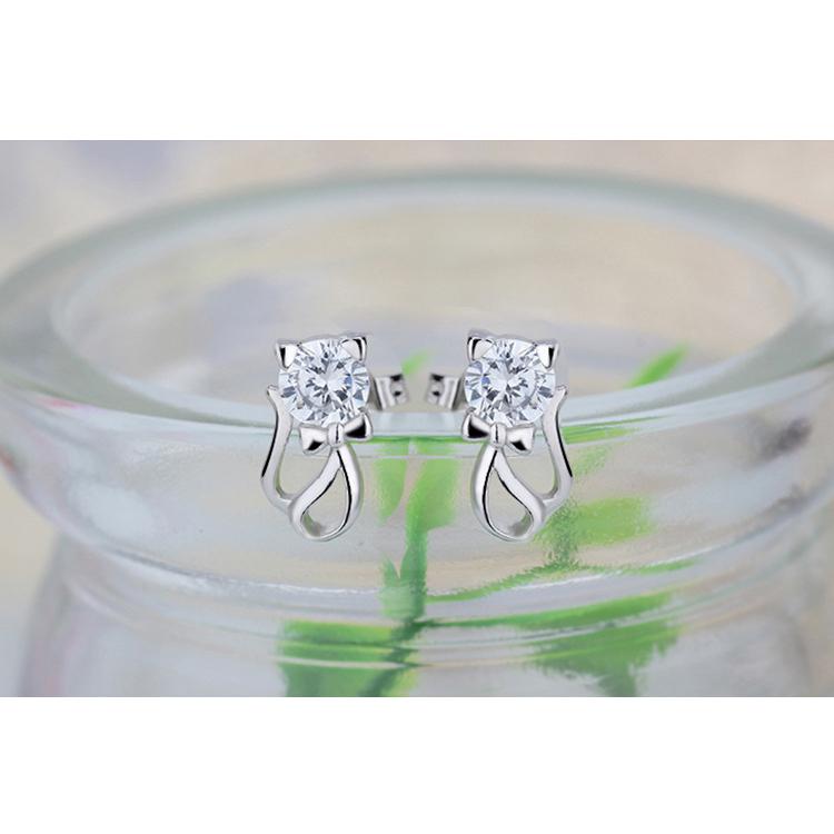 ピアス レディース 金属アレルギー対応 小さめ シルバー925 猫 ネコ ねこ 透かし 大人可愛い 仕事 オフィス プレゼント |  | 04