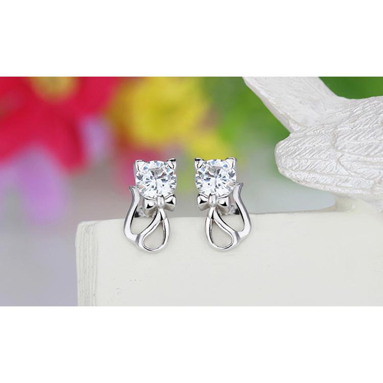 ピアス レディース 金属アレルギー対応 小さめ シルバー925 猫 ネコ ねこ 透かし 大人可愛い 仕事 オフィス プレゼント |  | 05