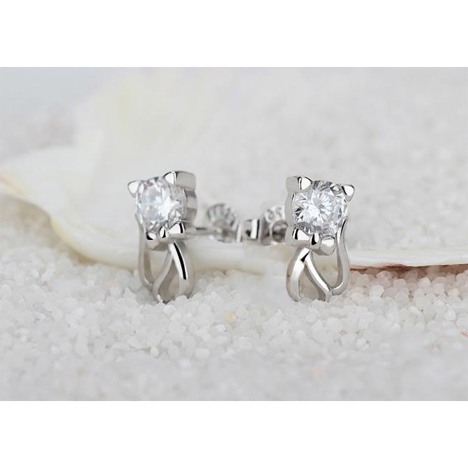 ピアス レディース 金属アレルギー対応 小さめ シルバー925 猫 ネコ ねこ 透かし 大人可愛い 仕事 オフィス プレゼント |  | 06