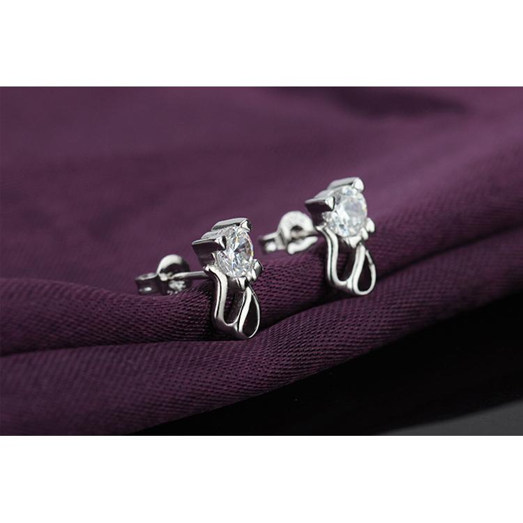 ピアス レディース 金属アレルギー対応 小さめ シルバー925 猫 ネコ ねこ 透かし 大人可愛い 仕事 オフィス プレゼント |  | 07