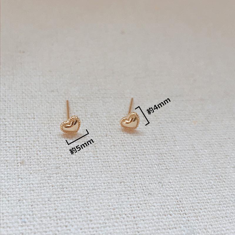 ピアス レディース 金属アレルギー対応 18K 小さめ シルバー925 ゴールド ハート ミル打ち シンプル 仕事 オフィス プレゼント |  | 12