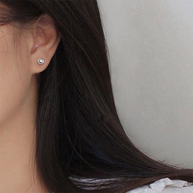 ピアス レディース 金属アレルギー対応 18K 小さめ シルバー925 ゴールド ハート ミル打ち シンプル 仕事 オフィス プレゼント |  | 03