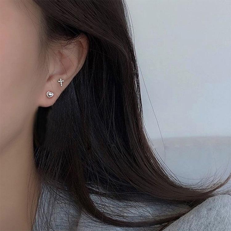 ピアス レディース 金属アレルギー対応 18K 小さめ シルバー925 ゴールド ハート ミル打ち シンプル 仕事 オフィス プレゼント |  | 06