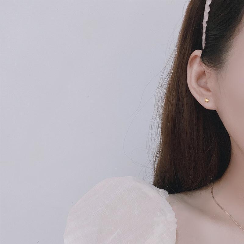 ピアス レディース 金属アレルギー対応 18K 小さめ シルバー925 ゴールド ハート ミル打ち シンプル 仕事 オフィス プレゼント |  | 09