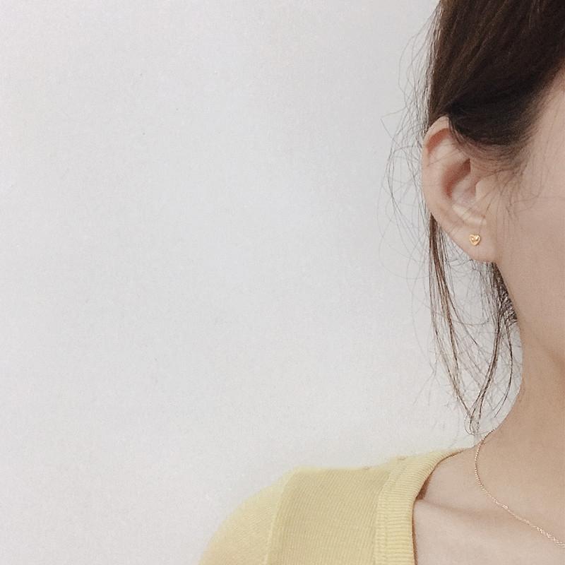 ピアス レディース 金属アレルギー対応 18K 小さめ シルバー925 ゴールド ハート ミル打ち シンプル 仕事 オフィス プレゼント |  | 10