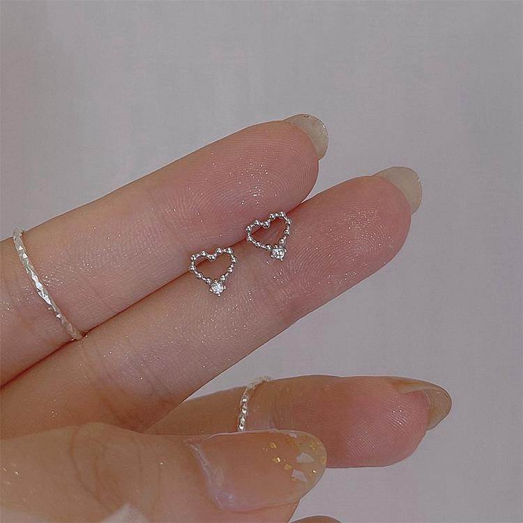 ピアス レディース 金属アレルギー対応 18K 小さめ シルバー925 ゴールド ハート 透かし シンプル 仕事 オフィス プレゼント |  | 01