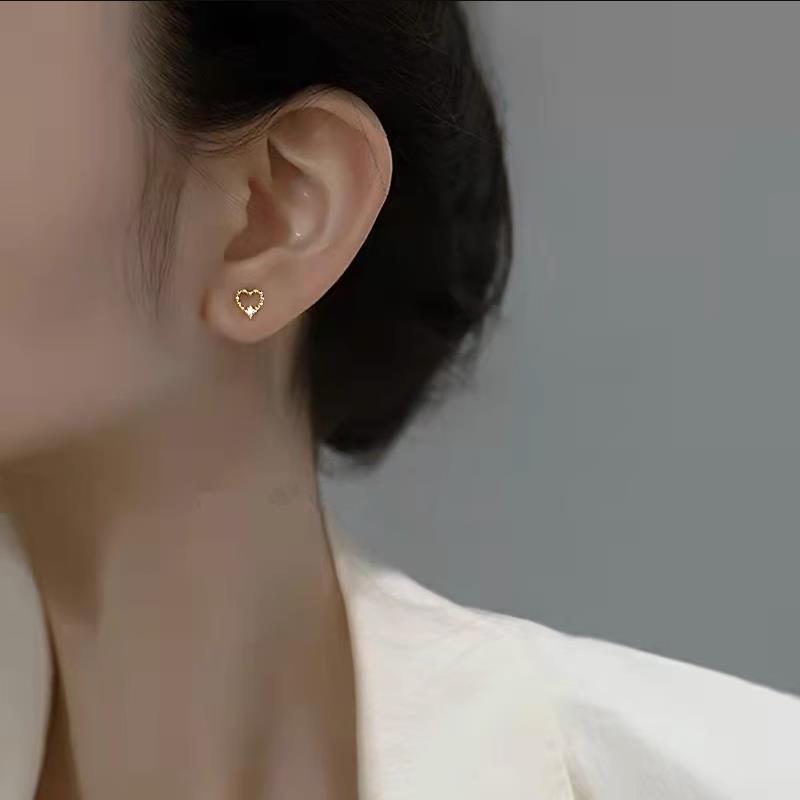 ピアス レディース 金属アレルギー対応 18K 小さめ シルバー925 ゴールド ハート 透かし シンプル 仕事 オフィス プレゼント |  | 04