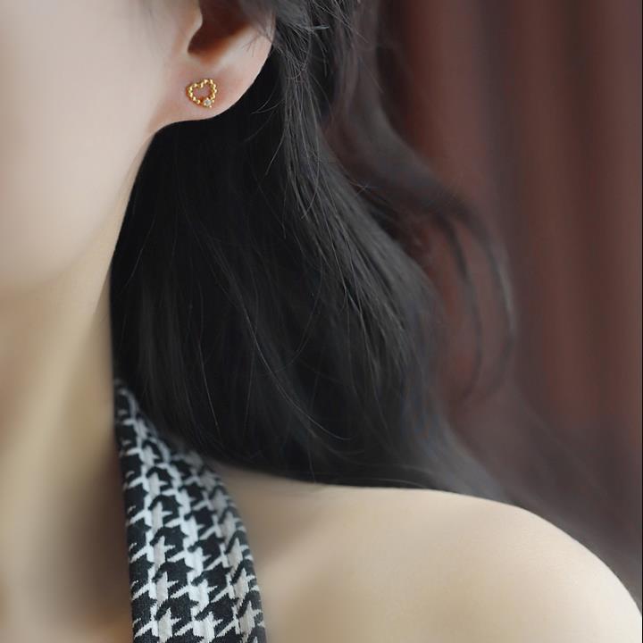 ピアス レディース 金属アレルギー対応 18K 小さめ シルバー925 ゴールド ハート 透かし シンプル 仕事 オフィス プレゼント |  | 07