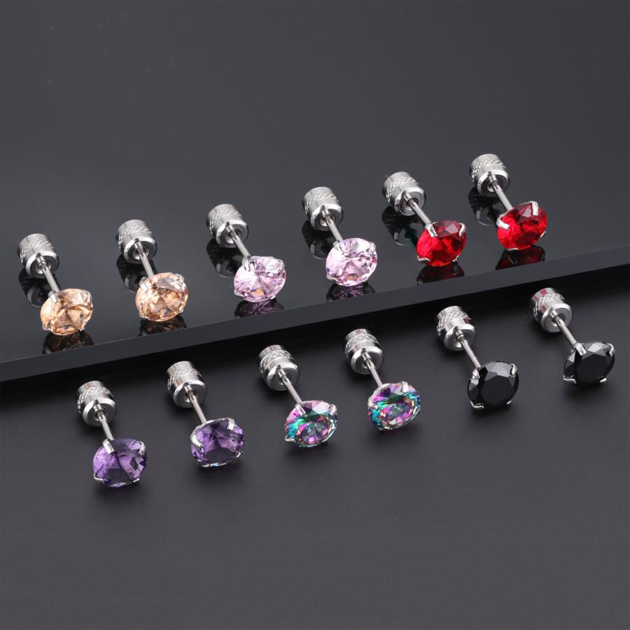 ピアス 金属アレルギー サージカルステンレス ネジ式キャッチ 立爪 リバーシブル レディース メンズ 両耳用 1ペア セカンドピアス 仕事 プレゼント |  | 15