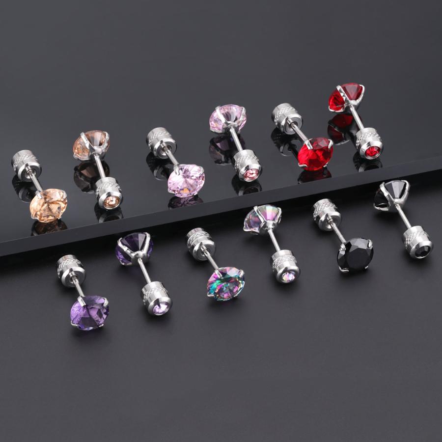 ピアス 金属アレルギー サージカルステンレス ネジ式キャッチ 立爪 リバーシブル レディース メンズ 両耳用 1ペア セカンドピアス 仕事 プレゼント |  | 16