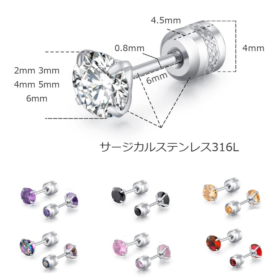 ピアス 金属アレルギー サージカルステンレス ネジ式キャッチ 立爪 リバーシブル レディース メンズ 両耳用 1ペア セカンドピアス 仕事 プレゼント |  | 14