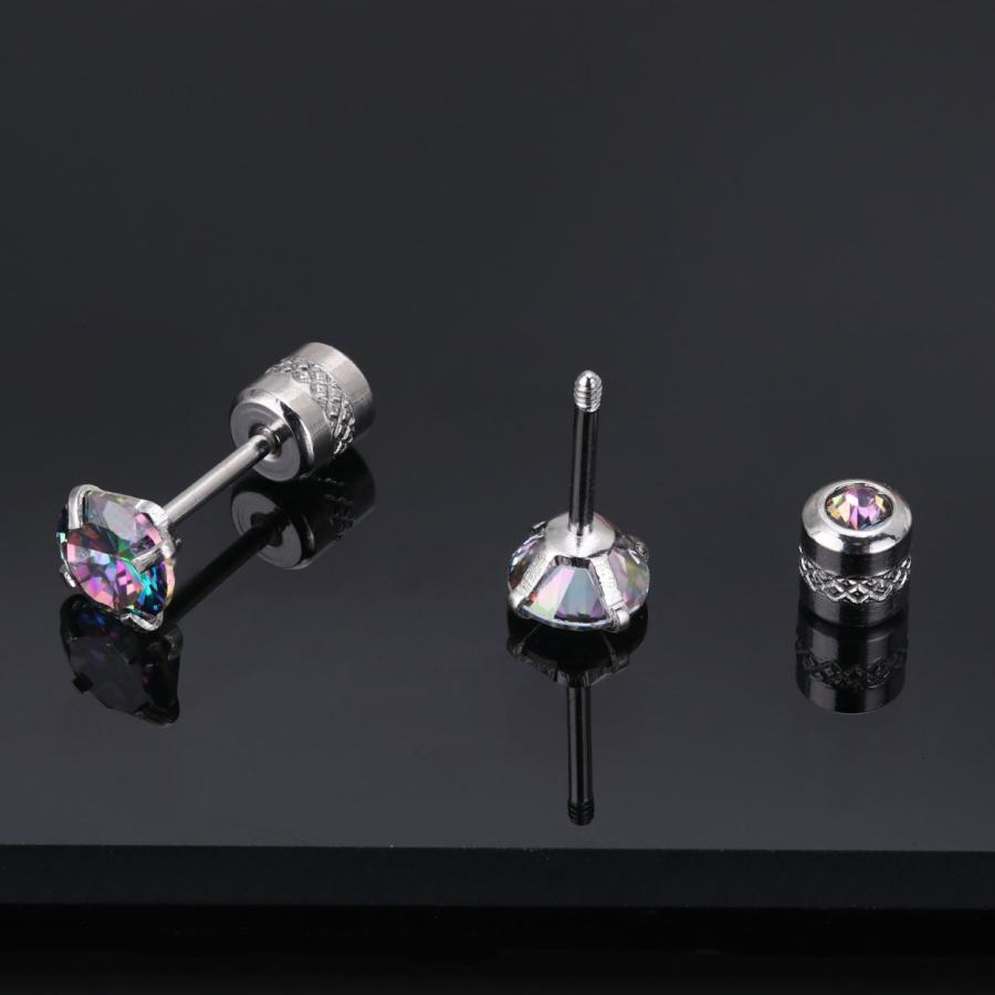 ピアス 金属アレルギー サージカルステンレス ネジ式キャッチ 立爪 リバーシブル レディース メンズ 両耳用 1ペア セカンドピアス 仕事 プレゼント |  | 18