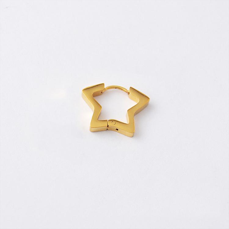 ピアス アレルギー対応 サージカルステンレス フープピアス 星 スター 片耳 レディース メンズ シルバー ゴールド ブラック 仕事 プレゼント |  | 02