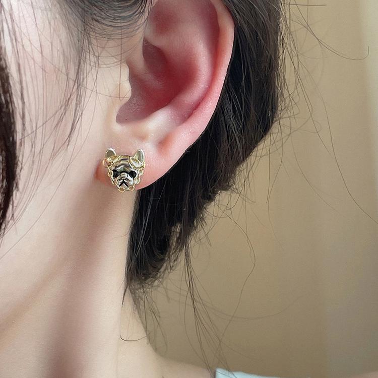 ピアス 小さめ 犬 ワンちゃん レディース メンズ ドッグ シルバー925 金属アレルギー対応 ブルドッグ かわいい チェーン 仕事 プレゼント |  | 02