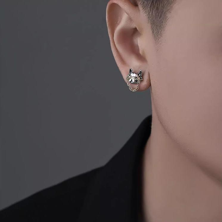 ピアス 小さめ 犬 ワンちゃん レディース メンズ ドッグ シルバー925 金属アレルギー対応 ブルドッグ かわいい チェーン 仕事 プレゼント |  | 04