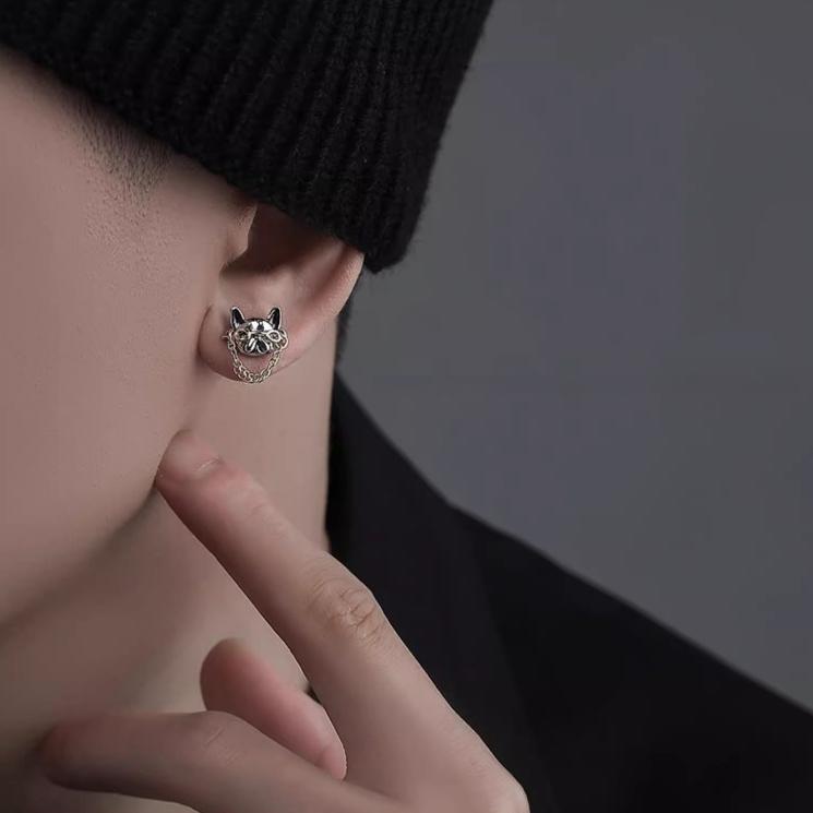 ピアス 小さめ 犬 ワンちゃん レディース メンズ ドッグ シルバー925 金属アレルギー対応 ブルドッグ かわいい チェーン 仕事 プレゼント |  | 05