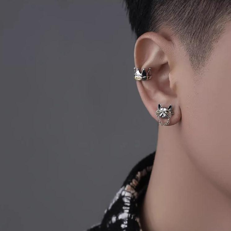 ピアス 小さめ 犬 ワンちゃん レディース メンズ ドッグ シルバー925 金属アレルギー対応 ブルドッグ かわいい チェーン 仕事 プレゼント |  | 06