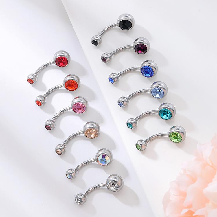 へそピアス 14G ボディピアス バナナバーベル ジュエル サージカル ステンレス 金属アレルギー対応 可愛い レディース 仕事 プレゼント |  | 01