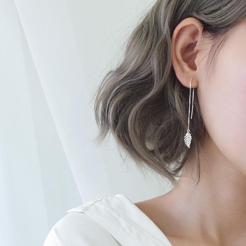 ピアス アメリカンピアス シルバー925 金属アレルギー対応 チェーン リーフ 葉 揺れる シンプル 透かし レディース 仕事 プレゼント |  | 03