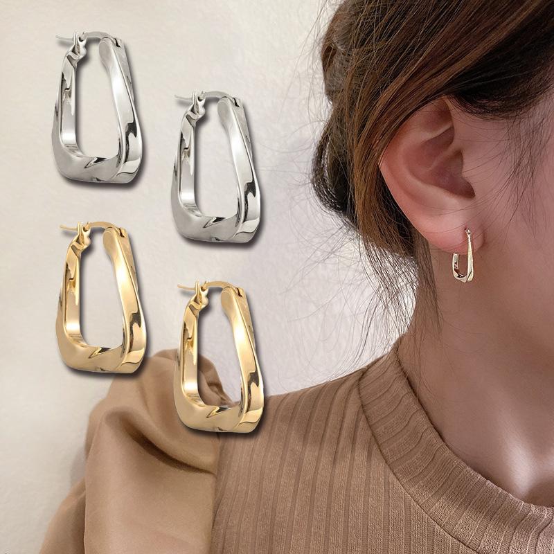 ピアス 18金 アレルギー対応 レディース フープピアス 18K シルバー925 