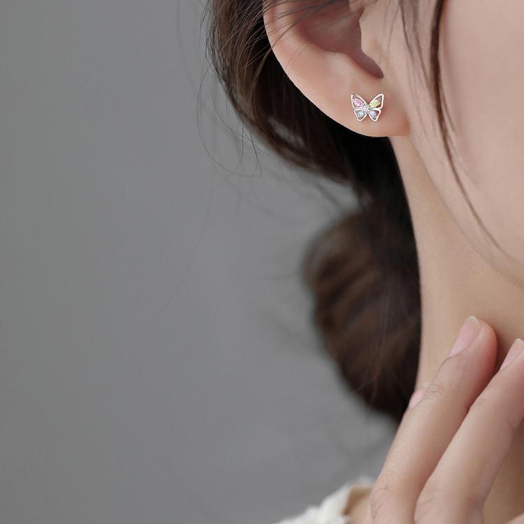 ピアス レディース アレルギー対応 小さめ 蝶々 透かし バタフライ シルバー925 プレゼント 仕事 |  | 05