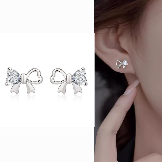 ピアス アレルギー対応 レディース 小さめ シルバー925 リボン 透かし セカンドピアス ファーストピアス プレゼント 仕事 | 