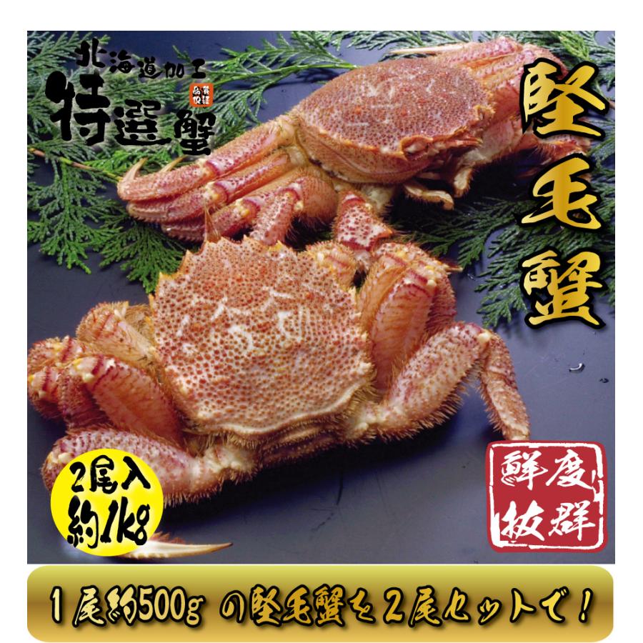 ＜ 蟹 訳あり 送料無料 ＞ 毛ガニ 毛蟹 毛がに 浜茹でボイル 1kg セット (2尾入り)( お歳暮 ギフト カニ )｜tppn｜06