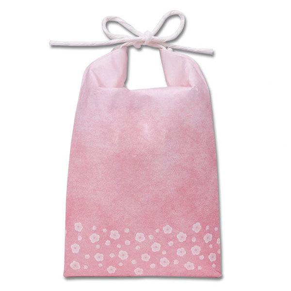 アサヒパック お米2、3合のギフト・贈答用ミニ袋ピンクのうめ柄ひも付きカラークラフト米袋 ミニクラ うめ（2〜3合用） (100枚) | 