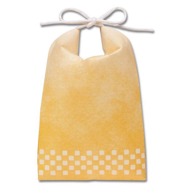 アサヒパック お米2、3合のギフト・贈答用ミニ袋明るいオレンジひも付きカラークラフト米袋 ミニクラ やまぶき（2〜3合用） (100枚) | 