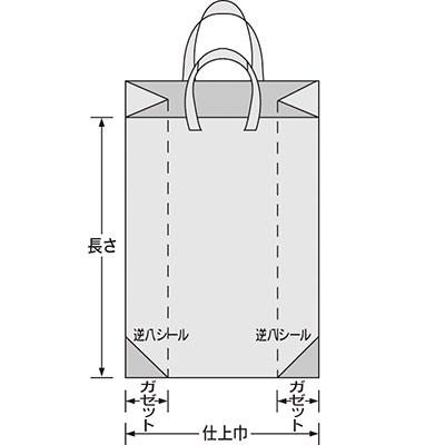 福助工業 カルチャーバッグ規格品（Hタイプ） しぼり柄（紺） 中 （500枚）厚み0.06mm/仕上巾320mm/長さ480mm/ガゼット57.5mm |  | 01