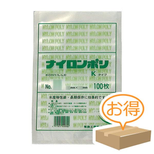 福助工業 ナイロンポリ Kタイプ規格袋 No.9B4 （2400枚）巾160×長さ200mm | 