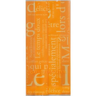 福助工業 合掌ガゼット袋 GTタイプ No.22洋柄オレンジ （1000枚）巾70×奥行30×長さ150mm | 