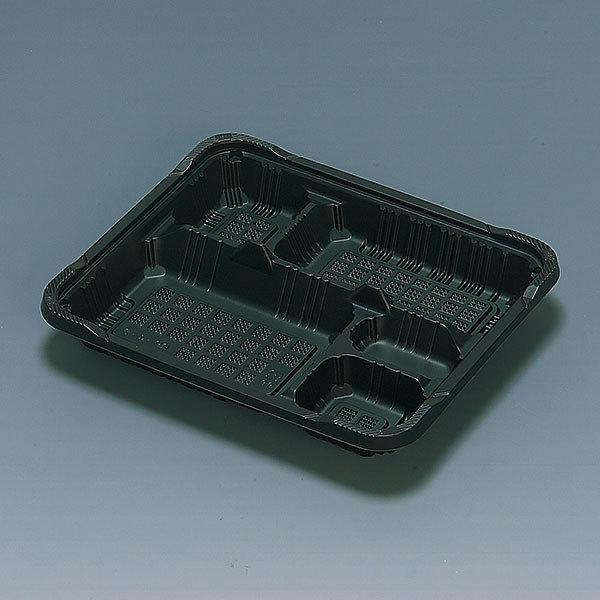 福助工業 使い捨て弁当箱・惣菜・仕出し容器 憩い RP-4-2H 黒 レンジOK (1ケース600枚)238×200×34mm | 