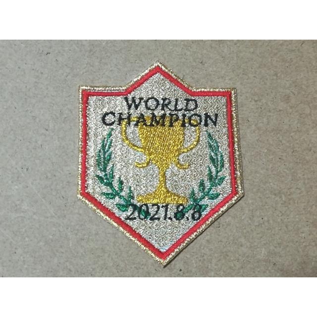 応援グッズ（ジャパン・国際試合用）/WORLD CHAMPION王杯デザインエンブレムワッペン金｜tra-deco