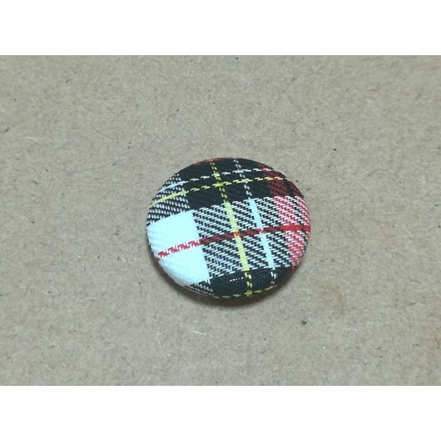 アクセサリー/タータンチェックくるみボタン27mm/ヘアゴム・ピンバッジ 