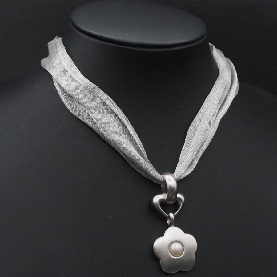 C704 ジバンシイ GIVENCHY ネックレス フェイクパール フラワー