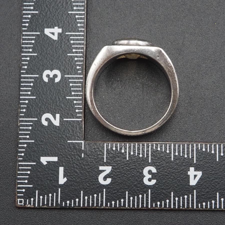 F829 シトリン 925刻印 リング デザイン シルバー 指輪 ヴィンテージ