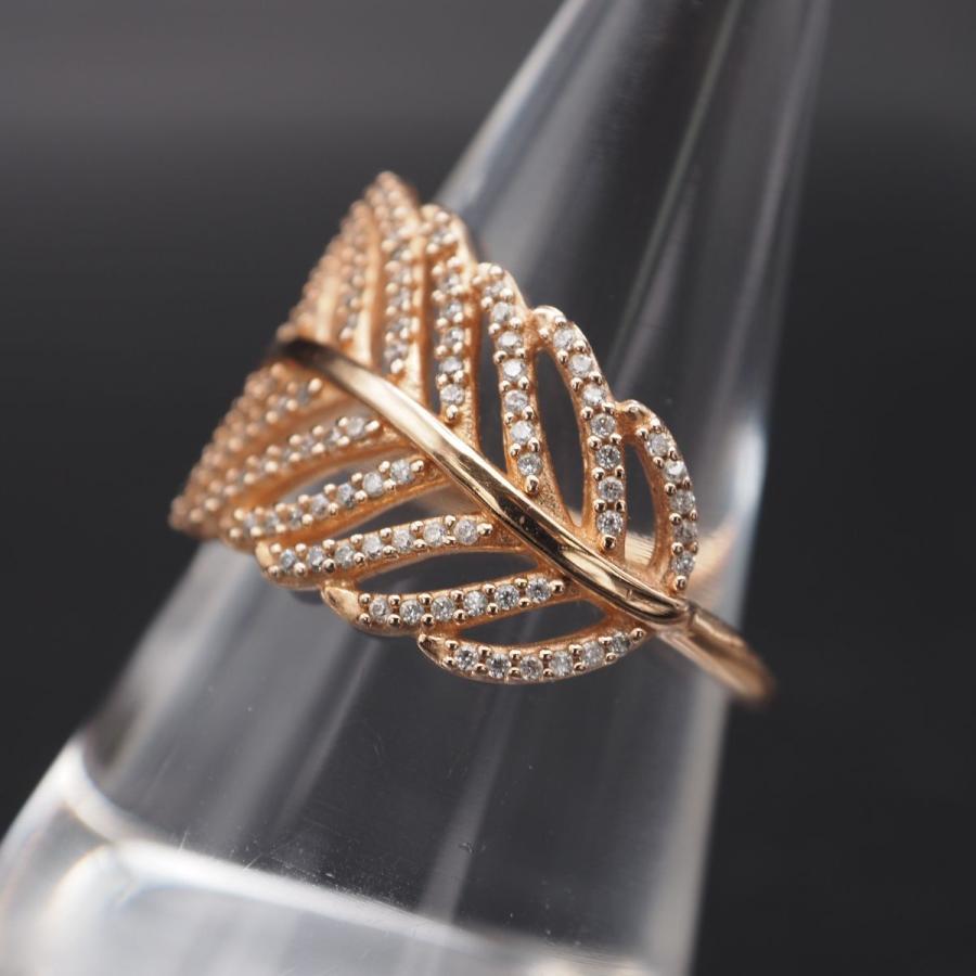 H302 PANDORA パンドラ + ALE R 56刻印 リング ラインストーン  