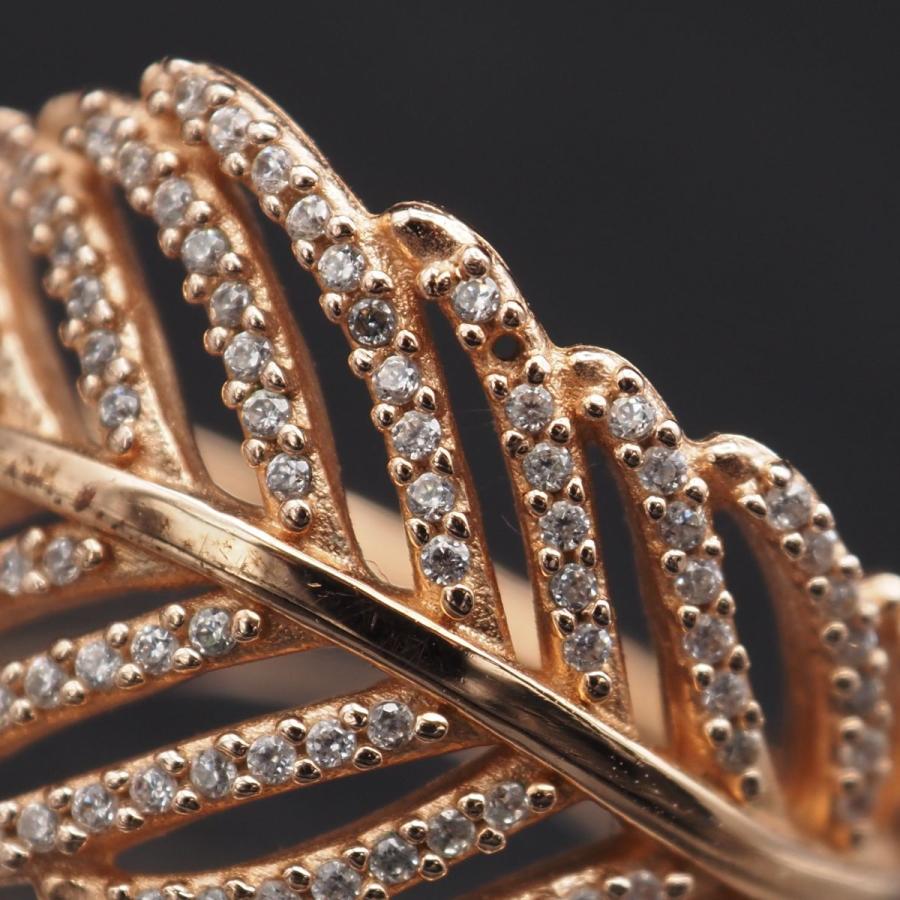 H302 PANDORA パンドラ + ALE R 56刻印 リング ラインストーン  